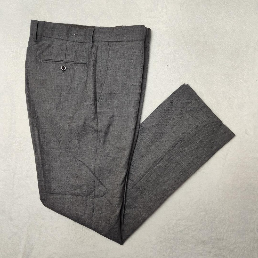 Jcrew Pants Mens 33x32 Gray Wool Bowery Slim Dress Flat Front Tailored Work